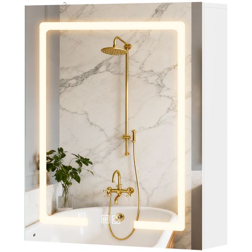 Armoire Murale LED Salle De Bain Réglable Tactile Anti-buée 2 étagères