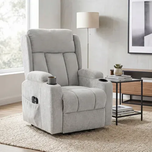 Fauteuil Releveur Massant Chauffant Inclinable Repose-pieds Ajustable