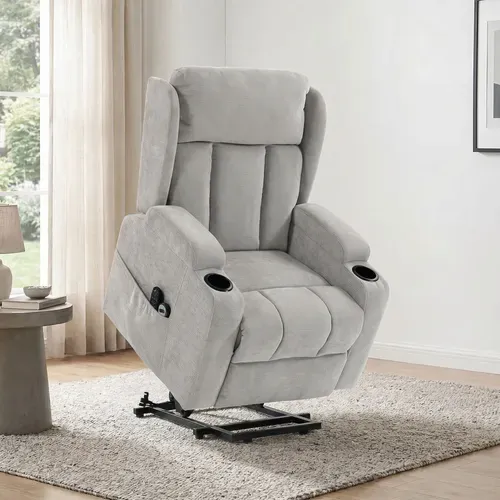 Fauteuil Releveur Massant Chauffant Inclinable Repose-pieds Ajustable