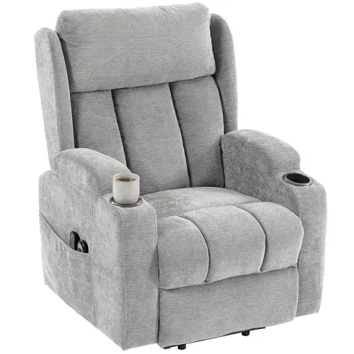 Fauteuil Releveur Massant Chauffant Inclinable Repose-pieds Ajustable
