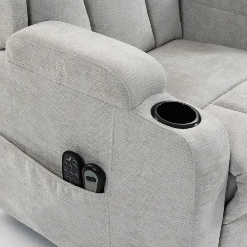 Fauteuil Releveur Massant Chauffant Inclinable Repose-pieds Ajustable