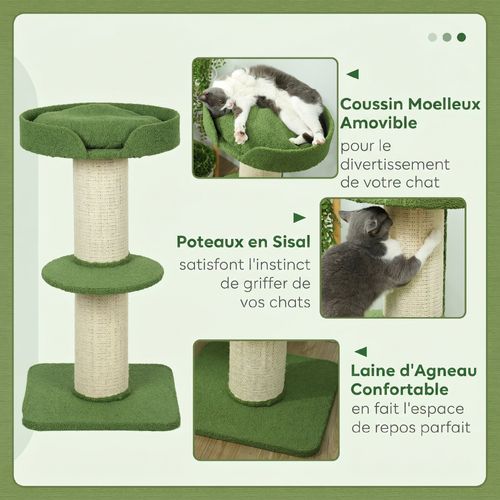 Arbre À Chat Avec Griffoir Centre D'activités 2 Plateformes Coussin