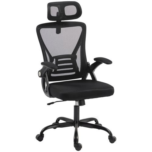 Chaise De Bureau Ergonomique Accoudoirs Relevables Tétière Orientable Noir