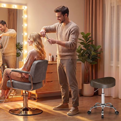 Tabouret De Massage Mobile Réglable H.51-66 Cm Marron