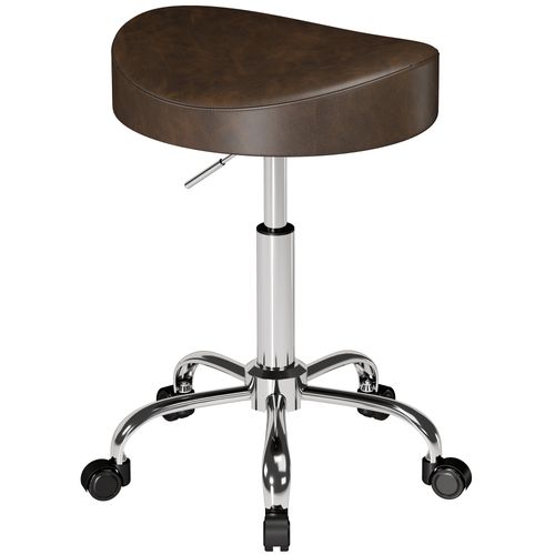 Tabouret De Massage Mobile Réglable H.51-66 Cm Marron
