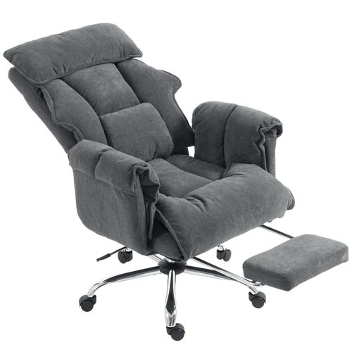 Fauteuil De Bureau Manager Grand Confort Coussins Doubles Tissu Gris