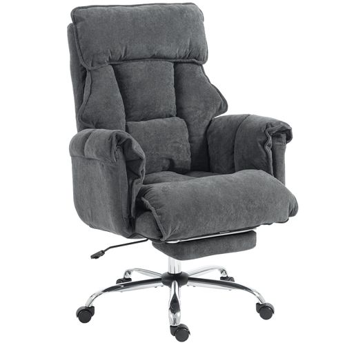 Fauteuil De Bureau Manager Grand Confort Coussins Doubles Tissu Gris