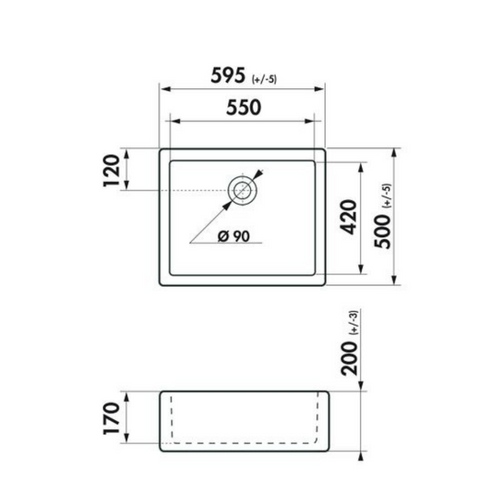 Évier Timbre D'office Céramique Blanc Ekio I 1 Bac