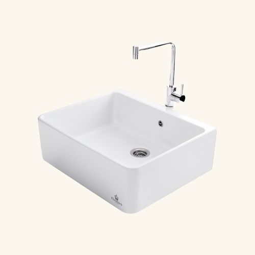 Évier Timbre D'office Céramique Blanc Ekio I 1 Bac