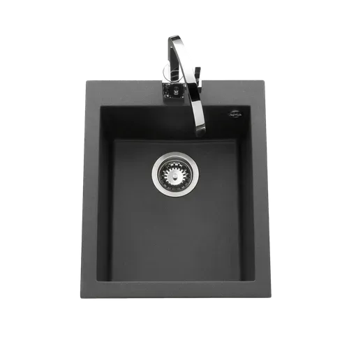 évier Granit Noir Moucheté Luisina Quadrille 1 Bac 410x500