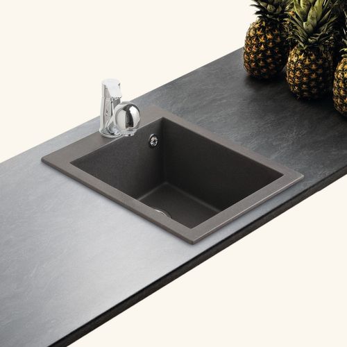 évier Granit Noir Moucheté Luisina Quadrille 1 Bac 410x500
