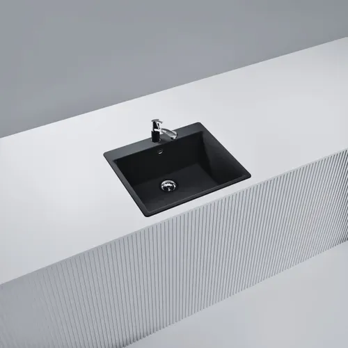 évier Granit Noir Schock Kazu 1 Grand Bac  600x530
