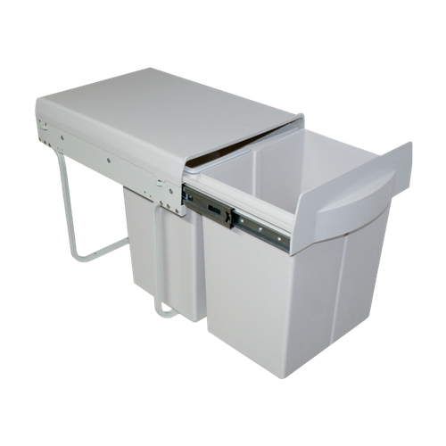 Poubelle Cuisine Blanc Poppy - Poubelle Encastrable 2 X 20 Litres