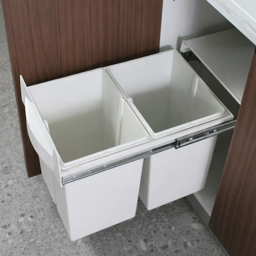 Poubelle Cuisine Blanc Poppy - Poubelle Encastrable 2 X 20 Litres