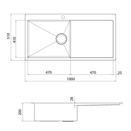 Evier Inox Helika Luny 1 Grand Bac 1 égouttoir Droite