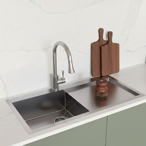 Evier Inox Helika Luny 1 Grand Bac 1 égouttoir Droite