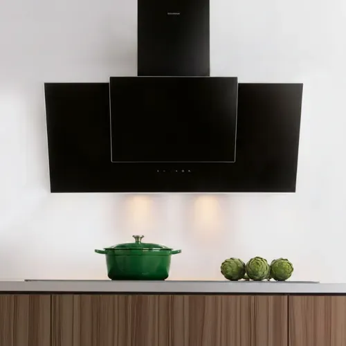 Hotte Cuisine Murale Silverline Oli Noire 90 Cm