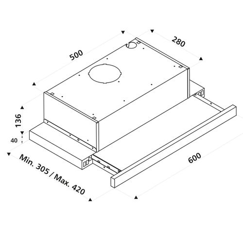Hotte Cuisine Encastrable Nuty Inox 60 Cm