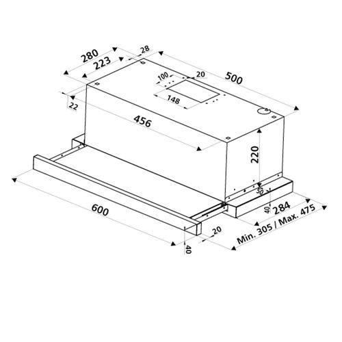 Hotte Cuisine Encastrable Asta Inox 60 Cm
