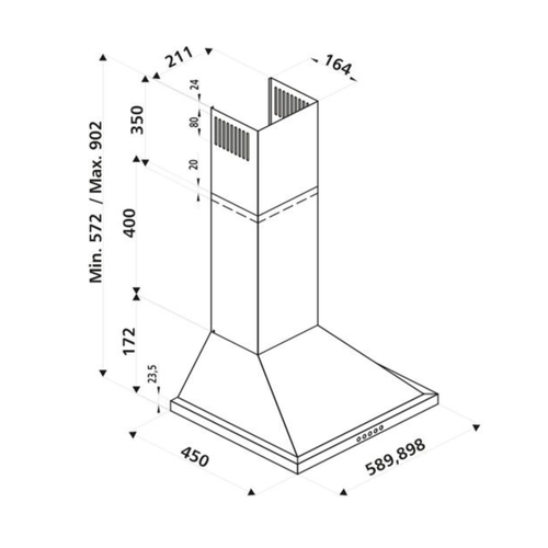 Hotte Cuisine Murale Silverline Tessy Inox 60 Cm