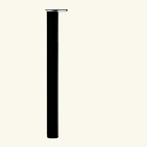 Pied Plan De Travail Réglable Rond En Acier Noir Mat H 87 X L 6 Cm