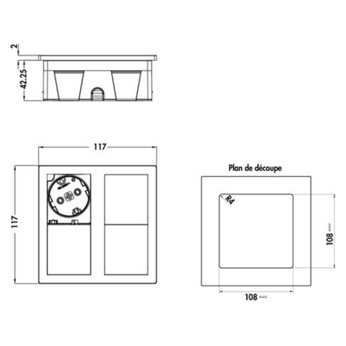 Prise Plan De Travail Luisina Tsuno - Double Prise à Encastrer Blanc