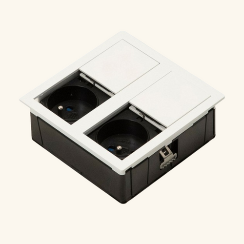 Prise Plan De Travail Luisina Tsuno - Double Prise à Encastrer Blanc