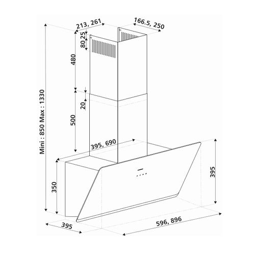 Hotte Cuisine Murale Silverline Arae Gris 60 Cm