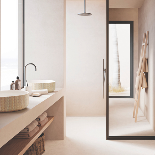 Vasque Ronde Salle De Bain Céramique Blanc à Poser 1 Bac 380x380 - Motif Bambou