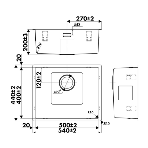 évier à Encastrer Ou Sous Plan Inox Pvd Doré Maya 1 Bac 540x440 Avec Grille