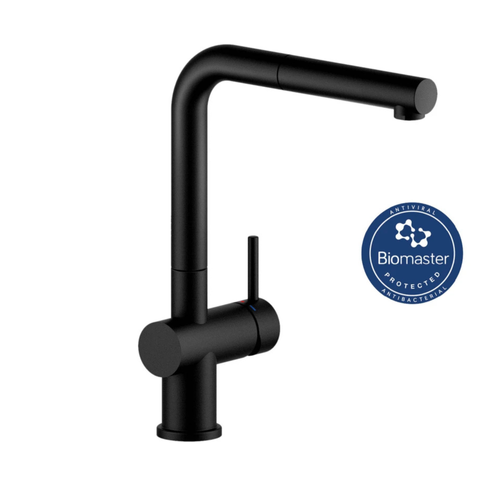 Robinet Douchette Noir June Avec Traitement Surface Antibactérien