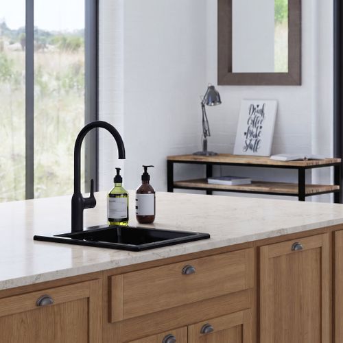 Evier Céramique Noir Brillant Felix 1 Bac 410x505 Mm - Sans Trop Plein