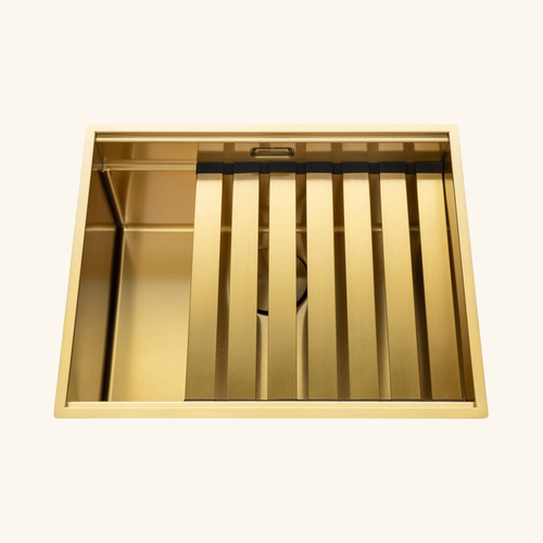 égouttoir Vaisselle Rabattable Inox Pvd Doré Luisina Legato - Dessous De Plat Doré