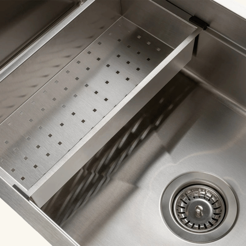 évier Sous Plan Inox Lisse Luisina Rimtica 1 Très Grand Bac 1 Petit égouttoir - Passoire Incluse