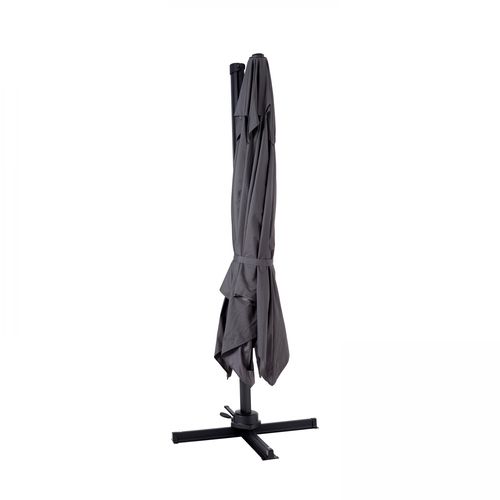 Parasol Déporté Inclinable Et Rotatif 3 X 3m En Aluminium Gris Malaga