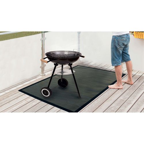 Tapis Barbecue Et Plancha En Pvc Noir 180 X 120 Cm Solys