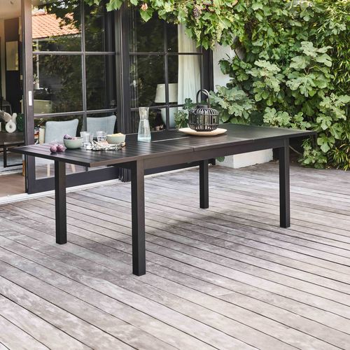 Table De Jardin Extensible En Aluminium Noir 8 Places Butterfly