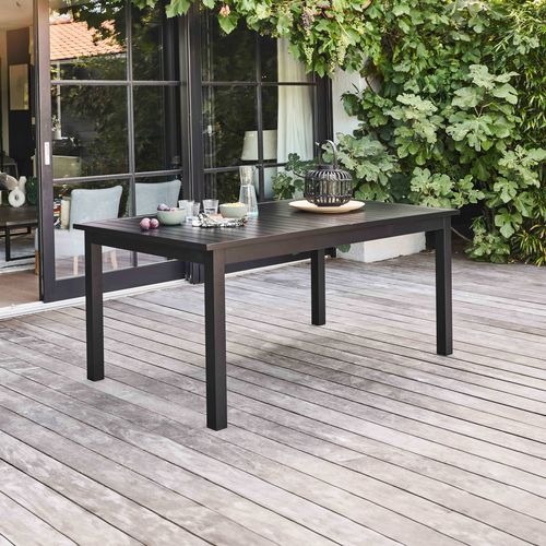 Table De Jardin Extensible En Aluminium Noir 8 Places Butterfly