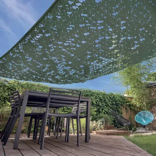 Voile D'ombrage Réversible "camouflage" 3 X 4m Vert Arcy