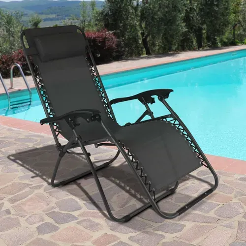 Fauteuil De Jardin Pliant Relax Noir