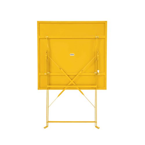 Table De Jardin Pliante Bistrot 60 Cm En Acier Jaune Rome
