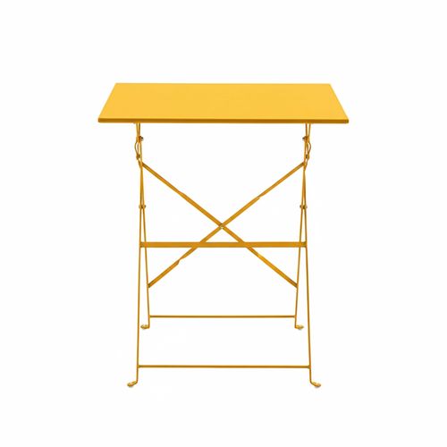 Table De Jardin Pliante Bistrot 60 Cm En Acier Jaune Rome