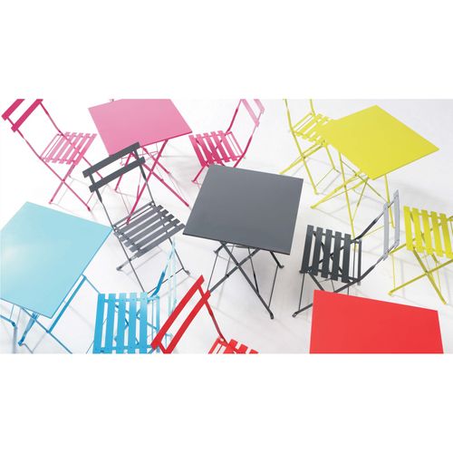 Table De Jardin Pliante Bistrot 60 Cm En Acier Jaune Rome