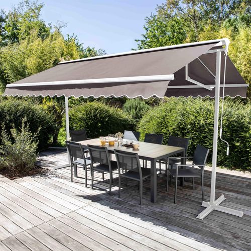 Store Double Pente 3 X 4m Et 4 Dalles Lestées Taupe