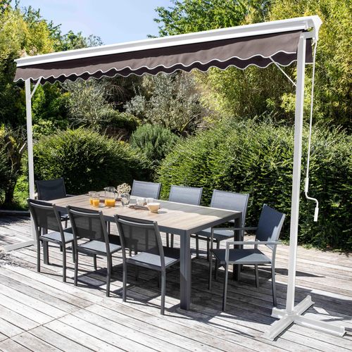 Store Double Pente 3 X 4m Et 4 Dalles Lestées Taupe