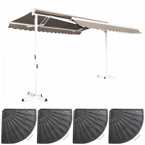 Store Double Pente 3 X 4m Et 4 Dalles Lestées Taupe