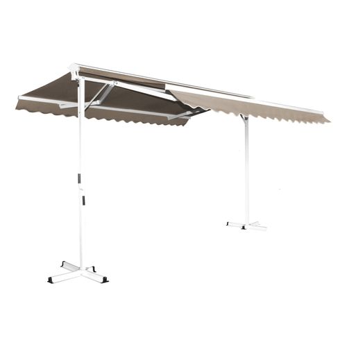 Store Double Pente 3 X 4m Et 4 Dalles Lestées Taupe