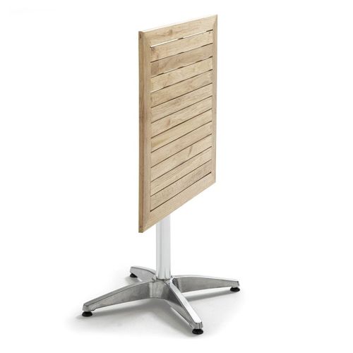 Table Aluminium Et Bois Carrée Et Plateau Inclinable 70 X 70 X 70 Cm