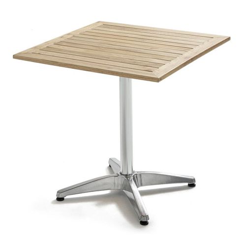 Table Aluminium Et Bois Carrée Et Plateau Inclinable 70 X 70 X 70 Cm