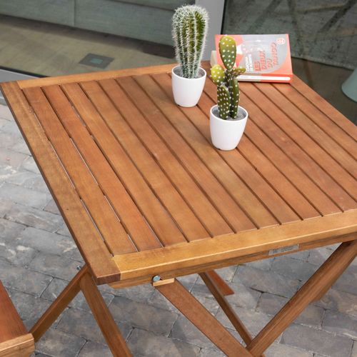 Table Bistrot Pliante Carrée En Bois D'eucalyptus Sete
